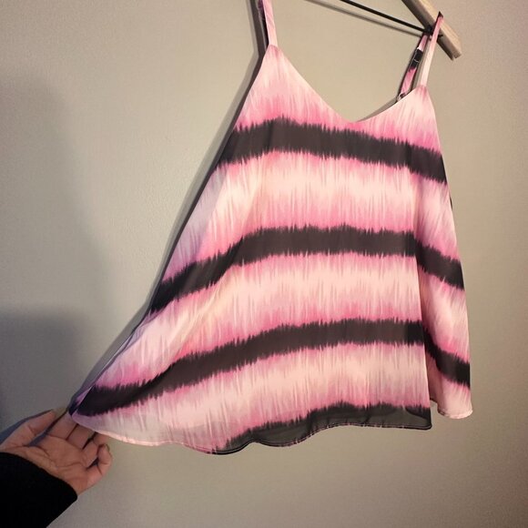 Women's Plus 1 Torrid Sophie Pink Tie Dye Tank Stripes Adjustable Straps - Picture 3 of 7